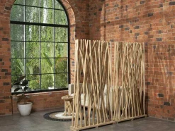 OZAIA Kamerscherm-Kamerscherm Van Teakhout - B100 X D25 X H180 Cm - Naturel - Gayana