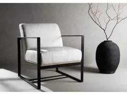 Vente-unique Relaxfauteuil-Kansas Fauteuil Offwhite.