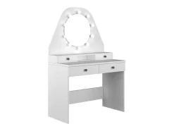 Vente-unique Kaptafels-Kaptafel Gabriela - Spiegel Met Ledverlichting En Opbergruimtes - Wit