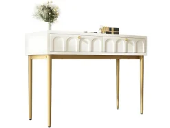 ModernLuxe Kaptafels-Kaptafel Met 2 Laden - In Spaanplaat - Wit