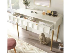 ModernLuxe Kaptafels-Kaptafel Met 2 Laden - In Spaanplaat - Wit