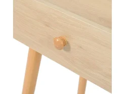 ModernLuxe Kaptafels-Kaptafel Met Opbergspiegel, 3 Laden, Meerdere Opbergvakken, Grote Opbergcapaciteit - Naturel (Kruk Niet Inbegrepen)