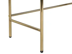 PASCAL MORABITO Kaptafels-Kaptafel Met Spiegel En 2 Lades - Mdf En Staal - Zwart En Goud - Milavia Van