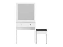 Vente-unique Kaptafels-Kaptafel Met Spiegel En Kruk - 1 Lade - Wit - Abonia