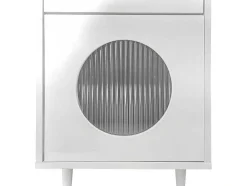 ModernLuxe Kaptafels-Kaptafel Met Spiegel En Led-Verlichting - 2 Lades En Een Uitneembare Kast - Wit (Kruk Niet Inbegrepen)