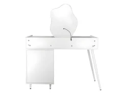 ModernLuxe Kaptafels-Kaptafel Met Spiegel En Led-Verlichting - 2 Lades En Een Uitneembare Kast - Wit (Kruk Niet Inbegrepen)