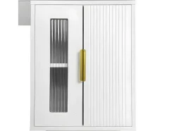 ModernLuxe Kaptafels-Kaptafel Met Spiegel En Led-Verlichting - 2 Lades En Een Uitneembare Kast - Wit (Kruk Niet Inbegrepen)