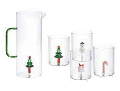 OZAIA Tafelservies-Karaf + Set Van 4 Glazen Met Kerstmotieven - Scopa