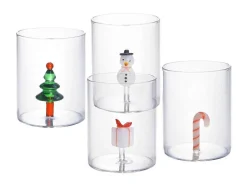 OZAIA Tafelservies-Karaf + Set Van 4 Glazen Met Kerstmotieven - Scopa