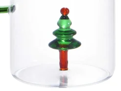 OZAIA Tafelservies-Karaf Met Kerstboom In Glas - Transparant En Groen - O14,5 X H24 - Mannie
