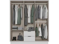 Vente-unique Kledingkast-Kast Met 6 Deuren En 2 Lades - L162 Cm - Wit - Feova