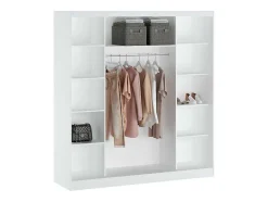 Vente-unique Kledingkast-Kast Met 2 Schuifdeuren - Met Spiegel - L200 Cm - Wit - Ochira