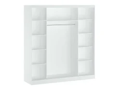 Vente-unique Kledingkast-Kast Met 2 Schuifdeuren - Met Spiegel - L200 Cm - Wit - Ochira