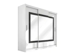 Vente-unique Kledingkast-Kast Met 3 Schuifdeuren - Met Spiegel - L. 250 Cm - Kleur: Wit - Autlan
