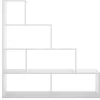 Vente-unique Boekenkast & Vitrine-Kast Raja - 6 Niveaus - Kleur: Wit