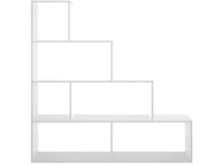 Vente-unique Boekenkast & Vitrine-Kast Raja - 6 Niveaus - Kleur: Wit
