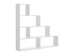 Vente-unique Boekenkast & Vitrine-Kast Raja - 6 Niveaus - Kleur: Wit