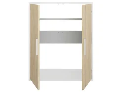 Vente-unique Kleine Opberger En Slaapkameraccessoire-Kast Voor Onder Een Hellend Dak 2 Deuren - Wit En Naturel - Adezio