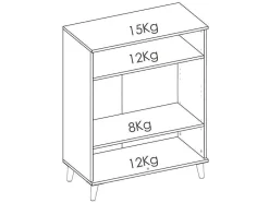 Vente-unique Keukenmeubel-Keukenbuffet Wajdi - 2 Deuren En 1 Nis - Wit En Eiken