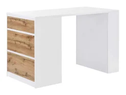 Vente-unique Keukenmeubel-Keukeneiland Met 3 Lades En 8 Nissen Van Mdf - Licht Naturel En Wit - Palestrina