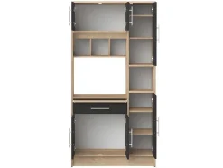 Vente-unique Keukenmeubel-Keukenmeubel Mady - 5 Kasten En 1 Lade - Zwart & Eiken