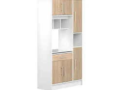 Vente-unique Keukenmeubel-Keukenmeubel Mady - 5 Kasten & 1 Lade - Wit En Eiken
