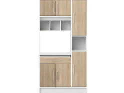 Vente-unique Keukenmeubel-Keukenmeubel Mady - 5 Kasten & 1 Lade - Wit En Eiken