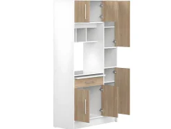 Vente-unique Keukenmeubel-Keukenmeubel Mady - 5 Kasten & 1 Lade - Wit En Eiken