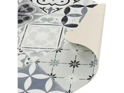 OZAIA Keukenaccessoire En -Opbergruimte-Keukentapijt Van Vinyl Met Vloertegelmotief Mosai - 49,5 X 83 Cm - Zwart En Wit