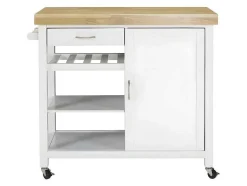 Vente-unique Keukenmeubel-Keukentrolley Skyler Op Wieltjes - 1 Deur & 1 Lade - Hevea