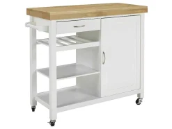 Vente-unique Keukenmeubel-Keukentrolley Skyler Op Wieltjes - 1 Deur & 1 Lade - Hevea