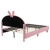 ModernLuxe Fluwelen Bed-Kinderbed Bekleed Met Fluweel 140X200Cm - Met Lattenbodem - Roze
