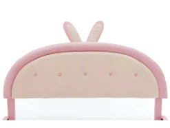 ModernLuxe Fluwelen Bed-Kinderbed Bekleed Met Fluweel 140X200Cm - Met Lattenbodem - Roze