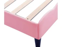 ModernLuxe Kinderbed-Kinderbed 140X200Cm Met Gewatteerde Rugleuning In Kunstleer - Lattenbodem - Roze