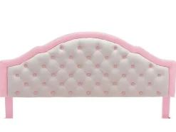 ModernLuxe Kinderbed-Kinderbed 140X200Cm Met Gewatteerde Rugleuning In Kunstleer - Lattenbodem - Roze