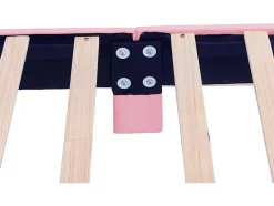ModernLuxe Kinderbed-Kinderbed 140X200Cm Met Gewatteerde Rugleuning In Kunstleer - Lattenbodem - Roze