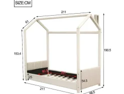 ModernLuxe Fluwelen Bed-Kinderhutbed 90X200Cm In Fluweel - Lattenbodem - Beige