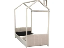 ModernLuxe Fluwelen Bed-Kinderhutbed 90X200Cm In Fluweel - Lattenbodem - Beige