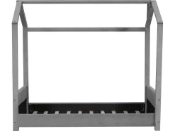 ModernLuxe Fluwelen Bed-Kinderhutbed 90X200Cm In Fluweel - Lattenbodem - Grijs