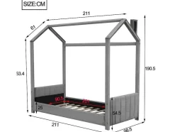 ModernLuxe Fluwelen Bed-Kinderhutbed 90X200Cm In Fluweel - Lattenbodem - Grijs