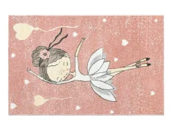OZAIA Kindervloerkleed-Kindertapijt Ballerina - Polypropyleen - 100 X 150 Cm - Roze En Beige
