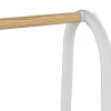 Vente-unique Kleine Opberger En Slaapkameraccessoire-Kledingrek - L64 Cm - Wit Metaal En Beukenhout - Dogu
