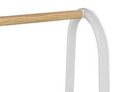 Vente-unique Kleine Opberger En Slaapkameraccessoire-Kledingrek - L64 Cm - Wit Metaal En Beukenhout - Dogu