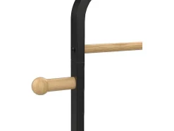 Vente-unique Kleine Opberger En Slaapkameraccessoire-Kledingrek Selin - L90 Cm - Zwart Metaal En Beukenhout