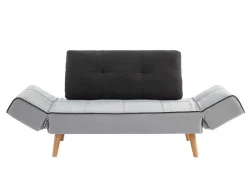 Vente-unique Klik-Klak En Bz Slaapbank-Klik-Klak Bedbank Van Stof Ebaty Ii - Lichtgrijs En Antraciet
