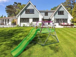 Vente-unique Spel Voor Buiten-Klimkoepel Met Glijbaan Van Groen Staal 3,26 M - Sedoni