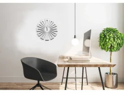 EPIKASA Wandklok-Klok Geometrisch 2, Wit, Zwart, 50X1,5X50 Cm,