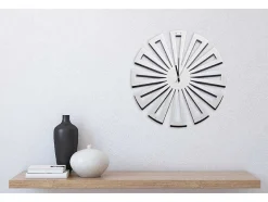 EPIKASA Wandklok-Klok Geometrisch 2, Wit, Zwart, 50X1,5X50 Cm,
