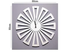 EPIKASA Wandklok-Klok Geometrisch 2, Wit, Zwart, 50X1,5X50 Cm,