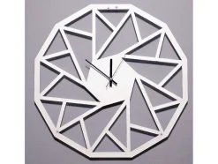 EPIKASA Wandklok-Klok Geometrisch 1, Wit, Zwart, 50X1,5X50 Cm,